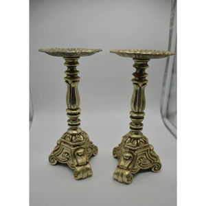 Pair of Vintage Rubel Metal Candleholders